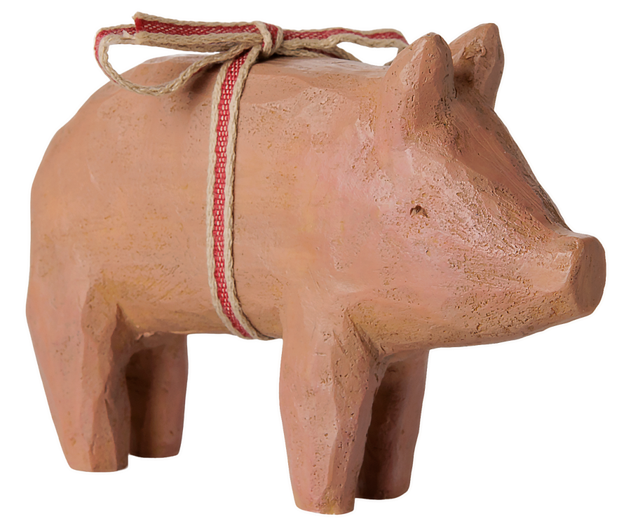 Maileg Pig with ribbon, Small - poppen accessoires