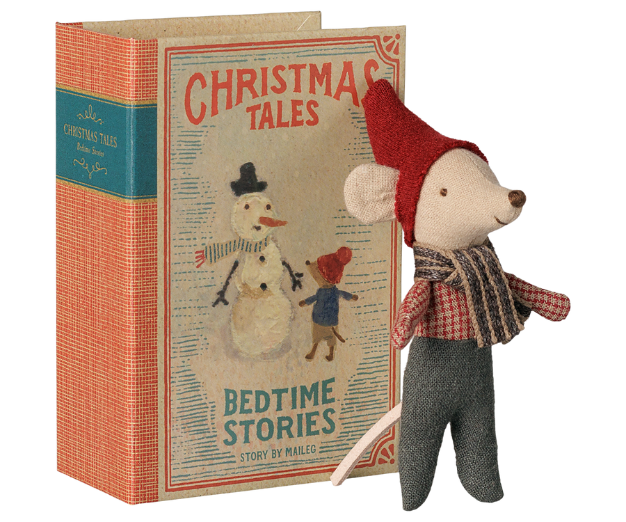 Maileg Christmas mouse, Baby in book - poppen accessoires