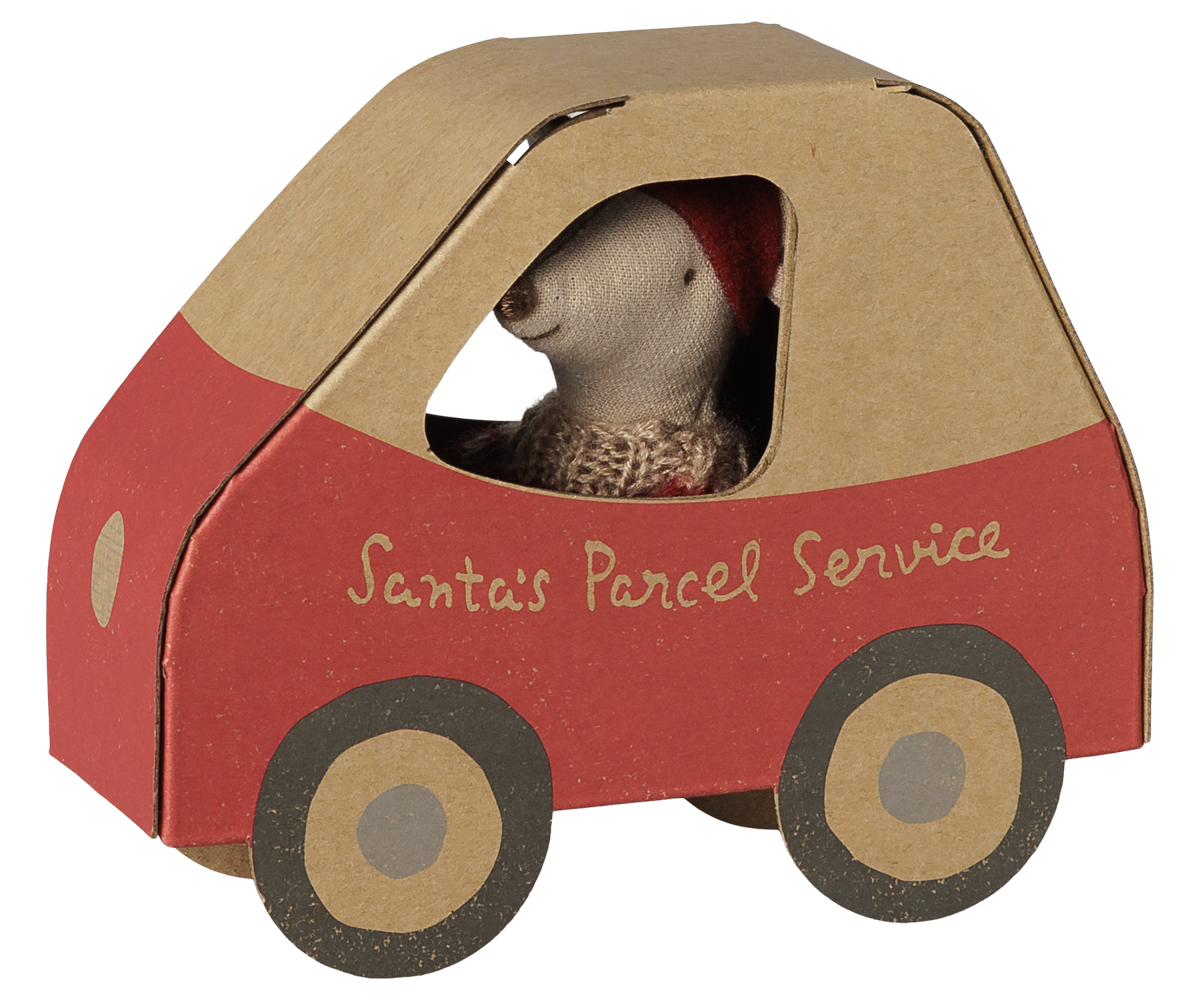 Maileg | kerstmuis kleine zus in auto doosje