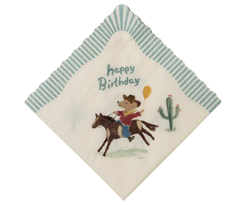 Maileg | Napkin, Happy Birthday - Cowboy