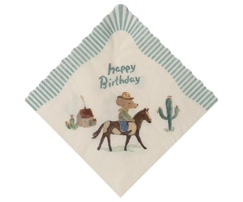 Maileg | Napkin, Happy Birthday - Cowboy