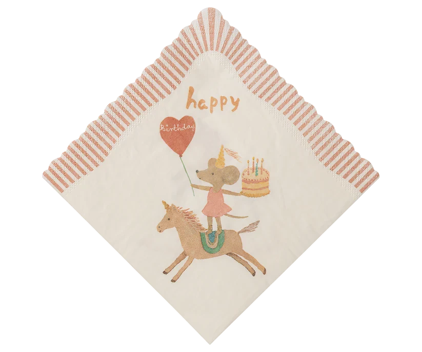 Maileg | Napkin, Happy Birthday - Unicorn