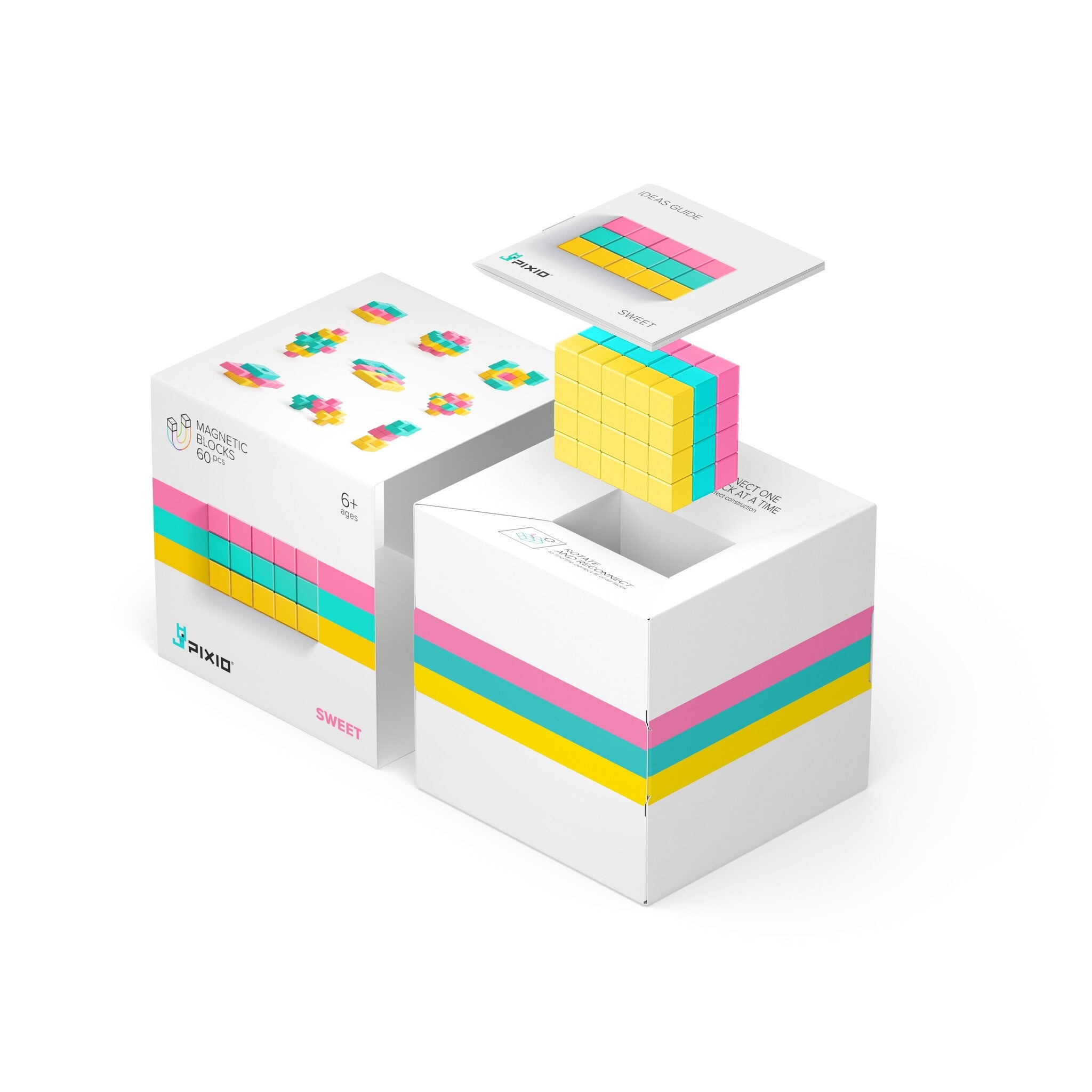 Pixio | Magnetische Blokken Abstract Series Sweet 60  Stuks