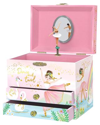 Giggle & Honey | Musical Jewelry Box - Twirling Ballerina - Swan Lake