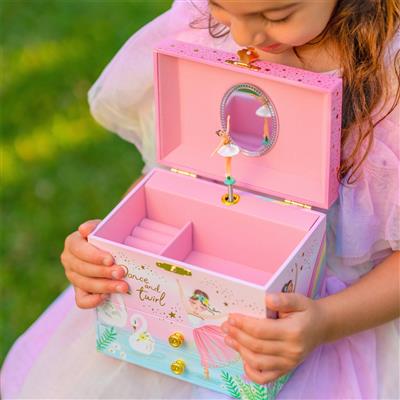 Giggle & Honey | Musical Jewelry Box - Twirling Ballerina - Swan Lake