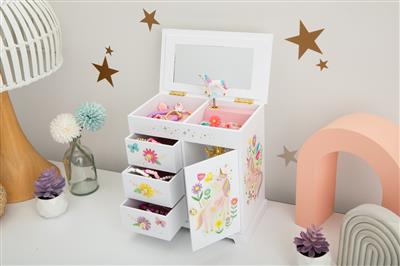 Giggle & Honey | Musical Jewelry Box - Floral Unicorn - Walz Of The Flowers