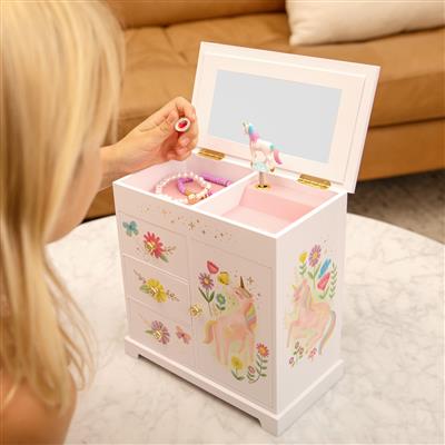 Giggle & Honey | Musical Jewelry Box - Floral Unicorn - Walz Of The Flowers