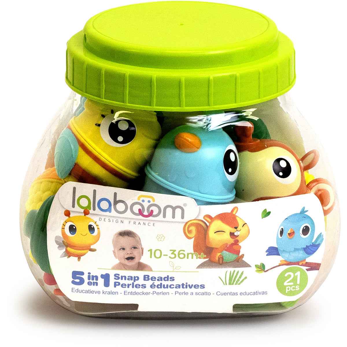 Lalaboom | Educatieve Kralen Met 3 Dieren 21 Stuks