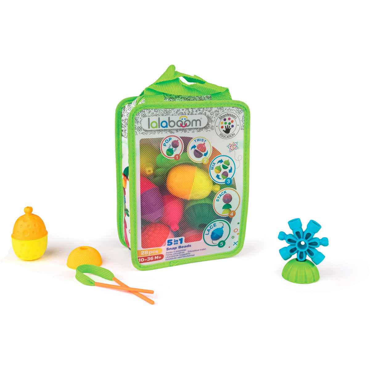 Lalaboom | Educational Beads and Accessories, 28 Pieces