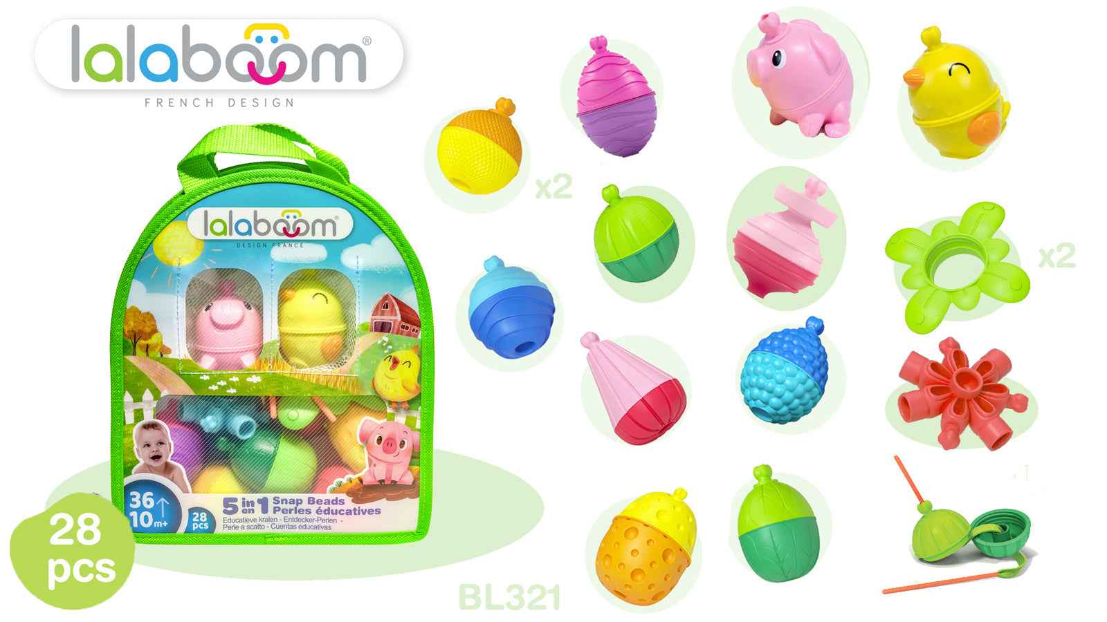 Lalaboom | Boerderij Kralen 28 Stuks