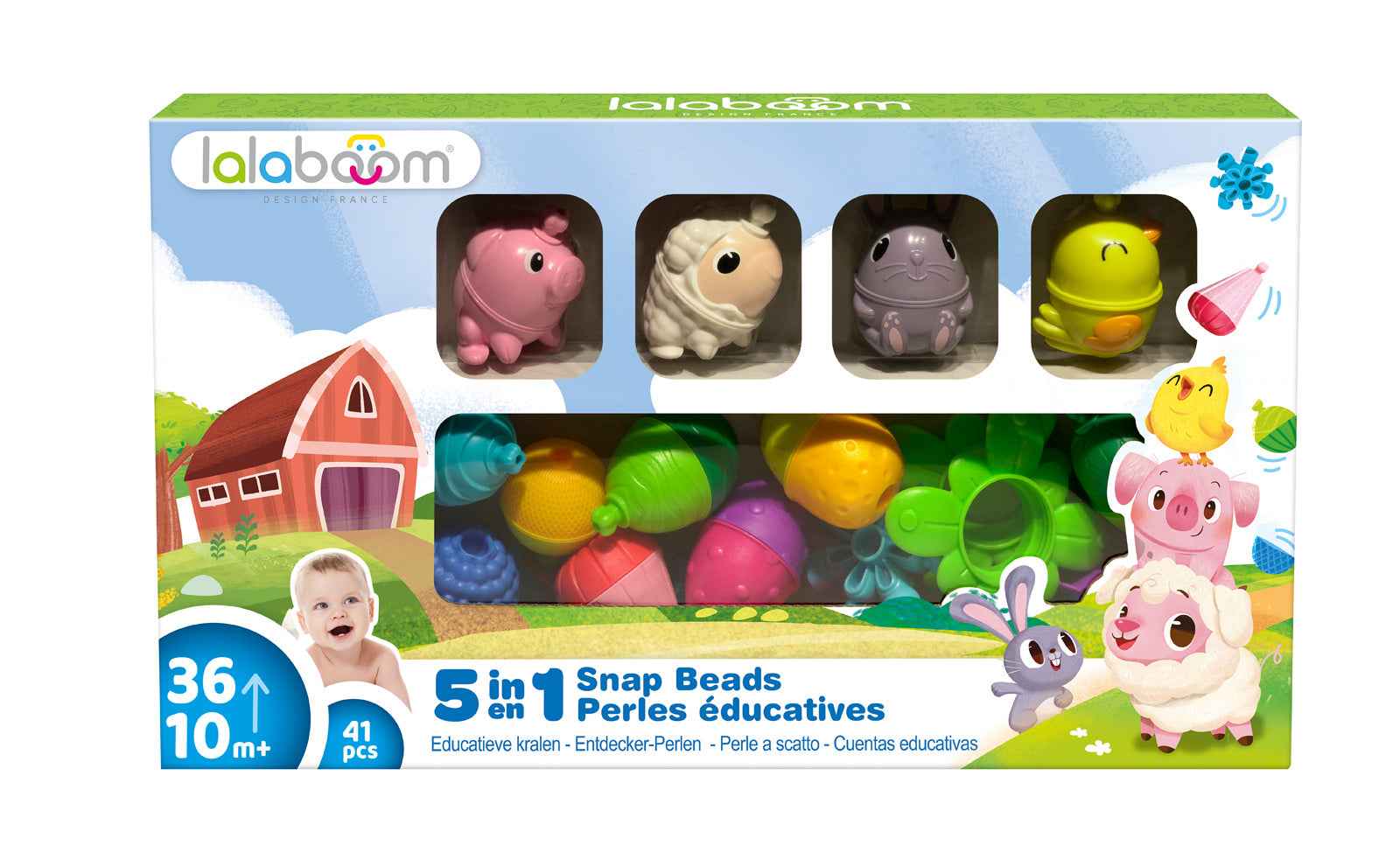 Lalaboom | Farm 4 Animals 41 Pieces