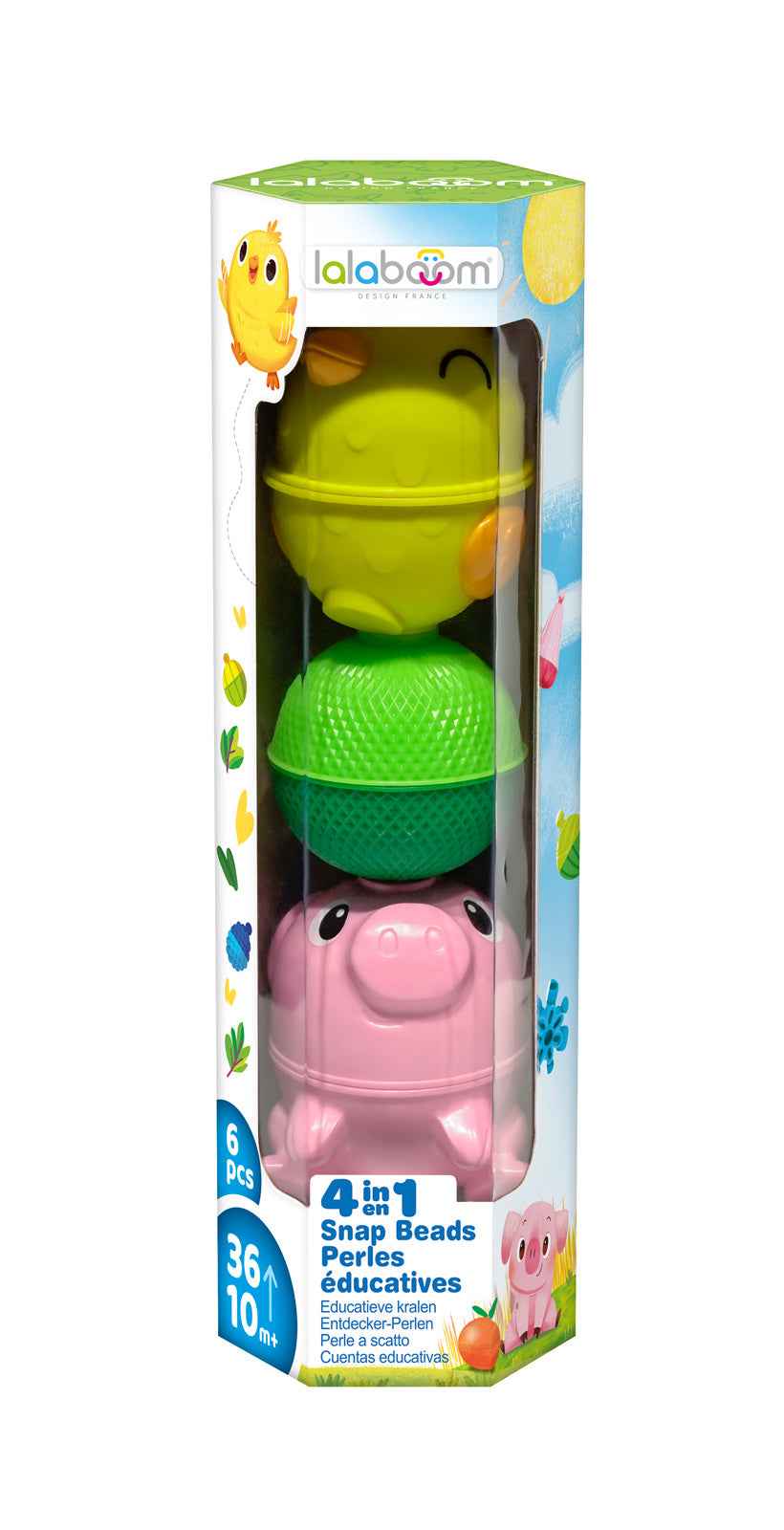 Lalaboom | Set Dieren  Kip En Varken 6 Stuks