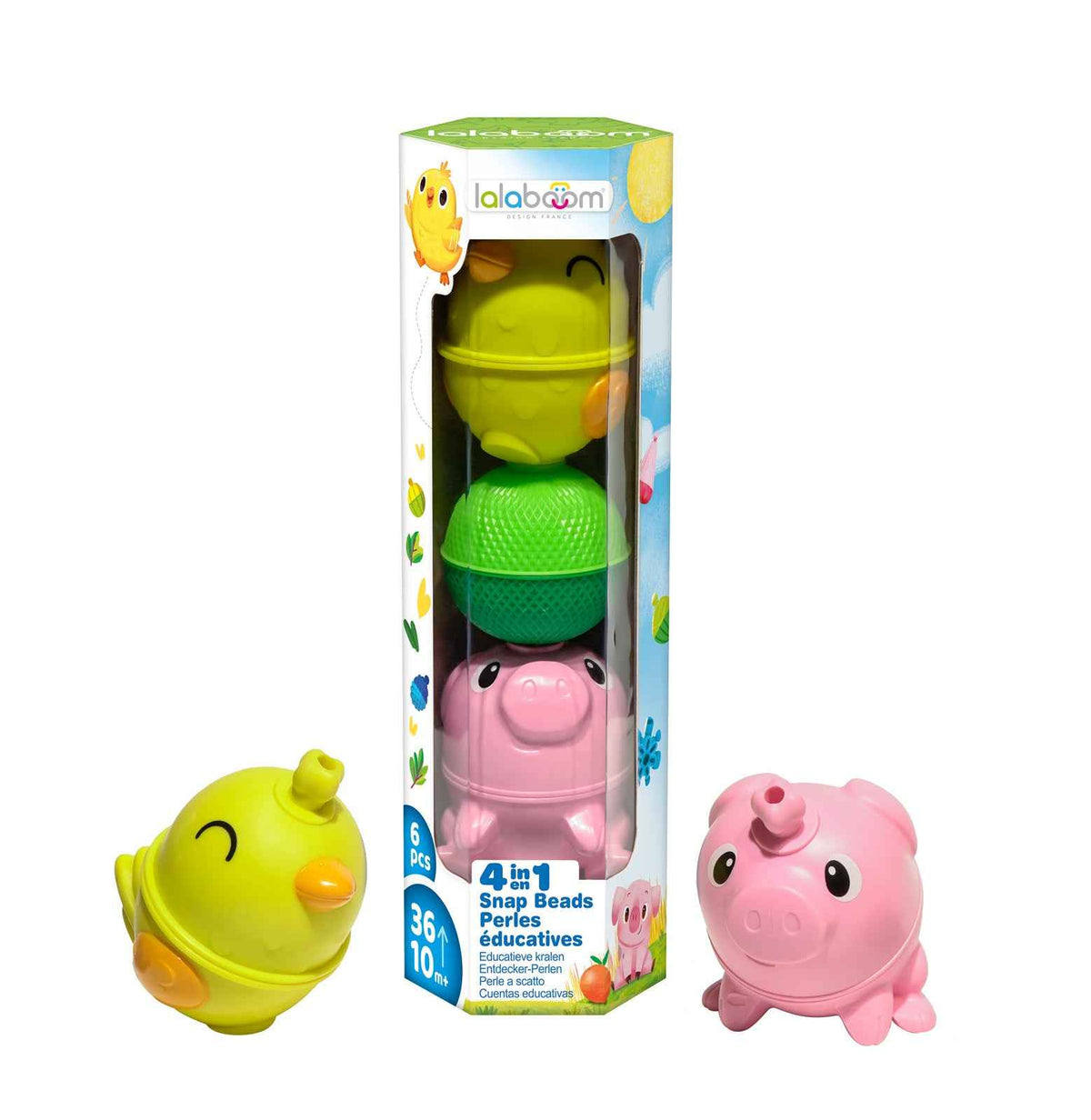 Lalaboom | Set Dieren  Kip En Varken 6 Stuks