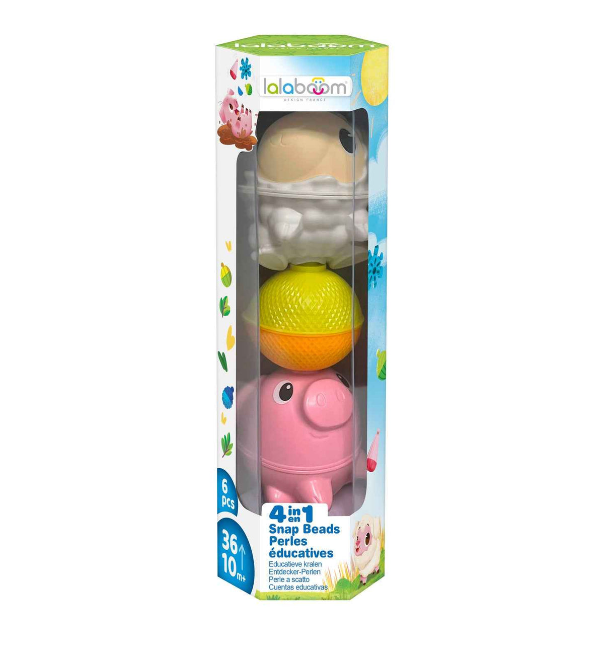 Lalaboom | 6-Piece Sheep and Pig Animal Set