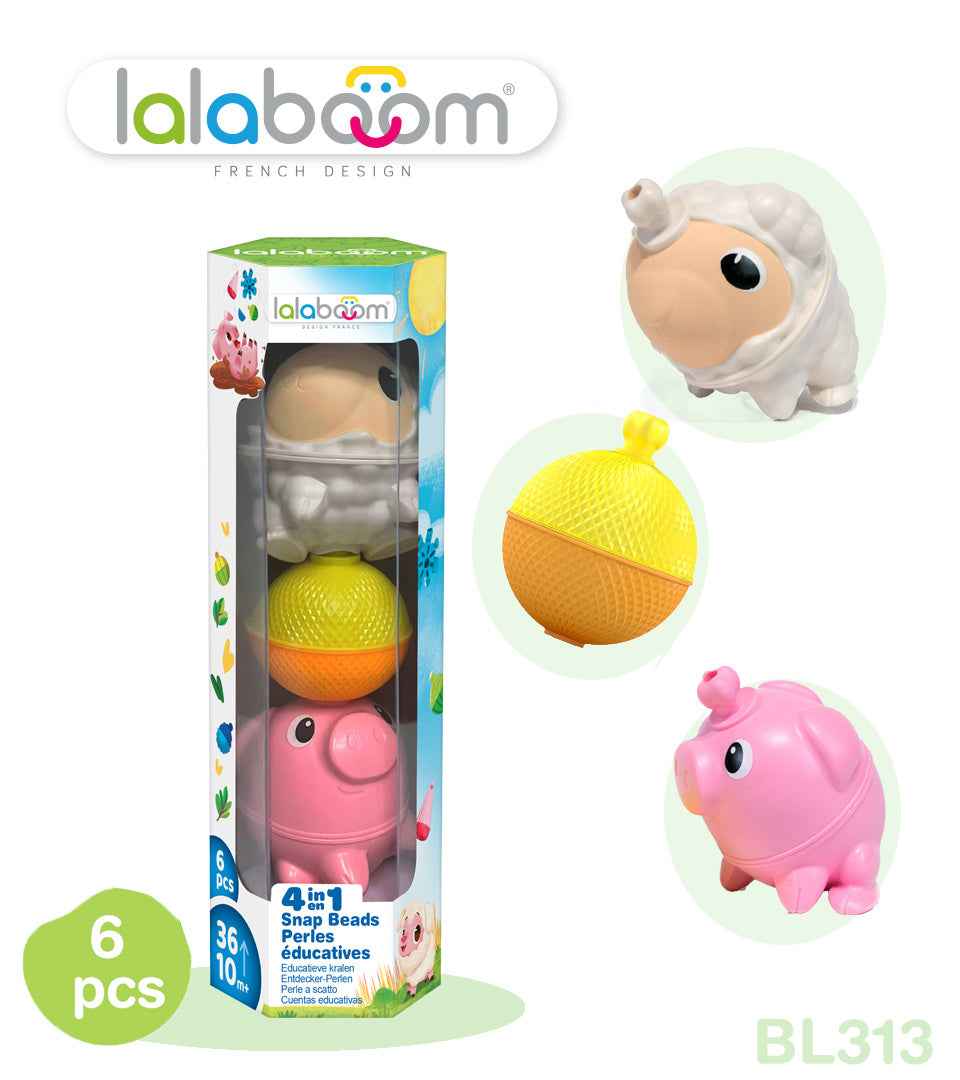 Lalaboom | 6-Piece Sheep and Pig Animal Set