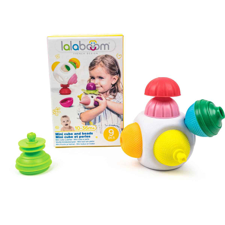Lalaboom | Mini Kubus Met Educatieve Kralen 9 Stuks