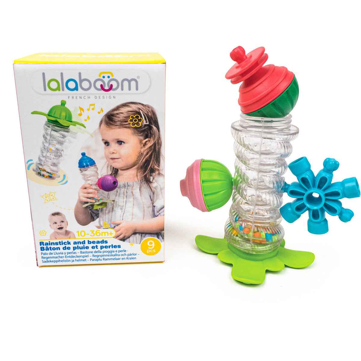 Lalaboom | Rainbow Tube and Educational Beads 7 Pieces