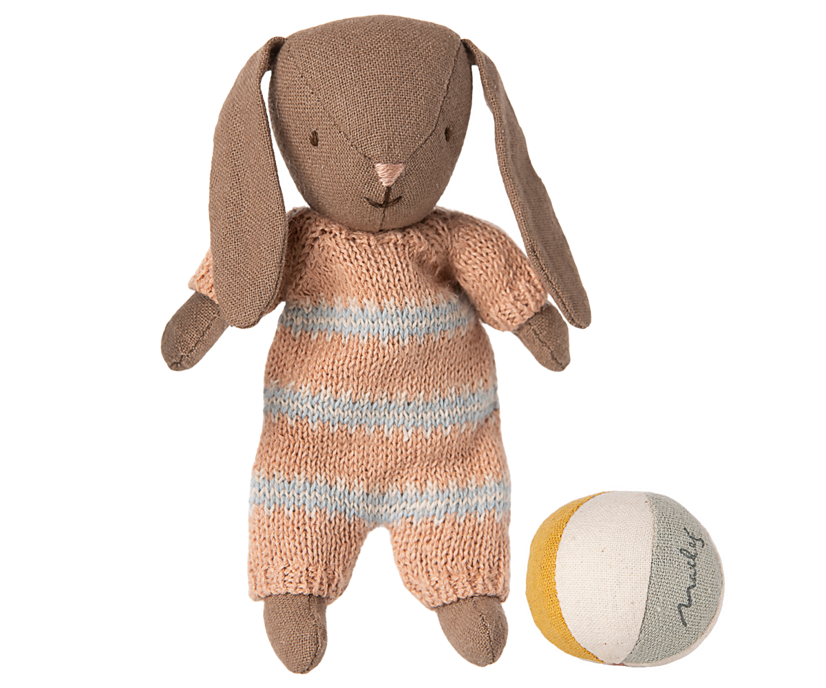Maileg | Micro Brown Rabbit Set Dust Pink