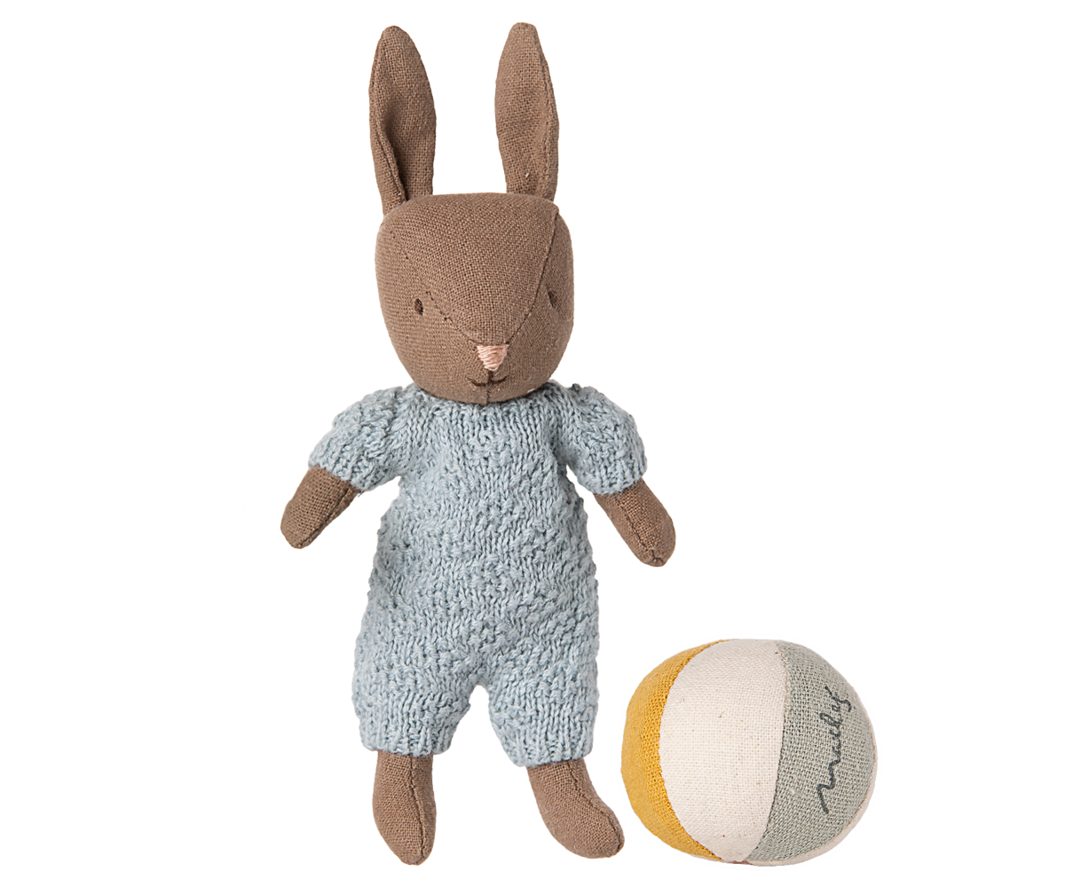 Maileg | Micro Brown and Blue Rabbit Set