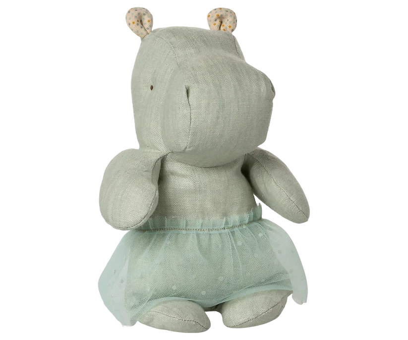 Maileg | Safari Friends, Hippopotamus with Skirt, Small - Mint