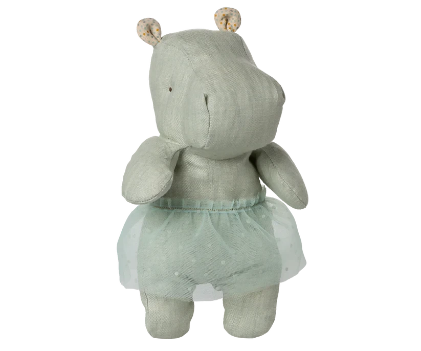 Maileg | Safari Friends, Hippopotamus with a Skirt, Small - Mint