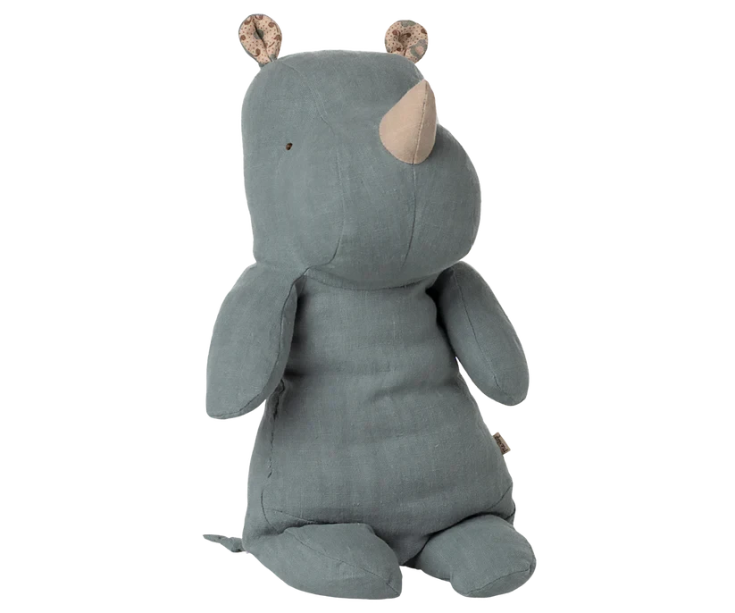 Maileg | Safari Friends, Rhinoceros, Medium - Soft Blue