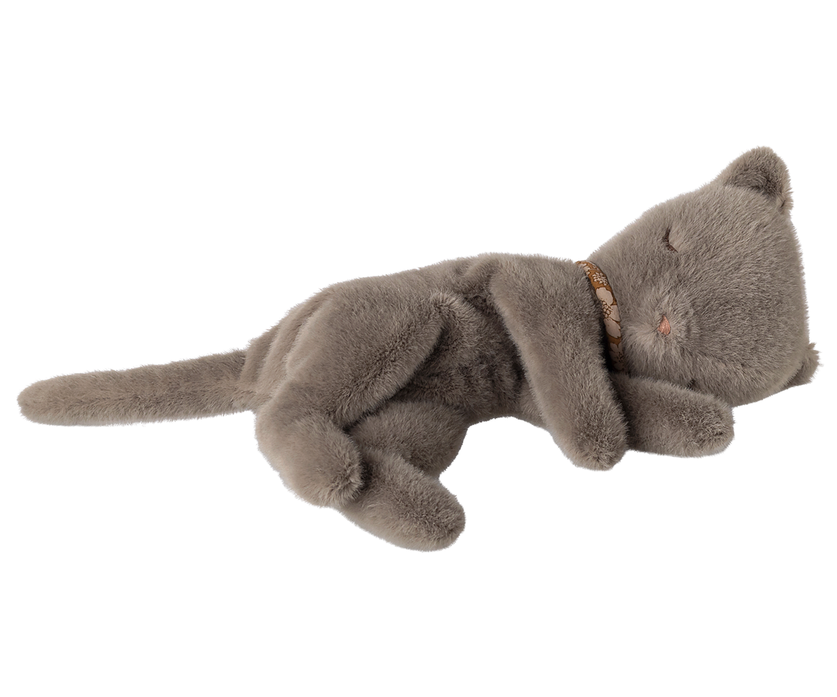 Maileg | Small Gray Sleeping Kitten Plush