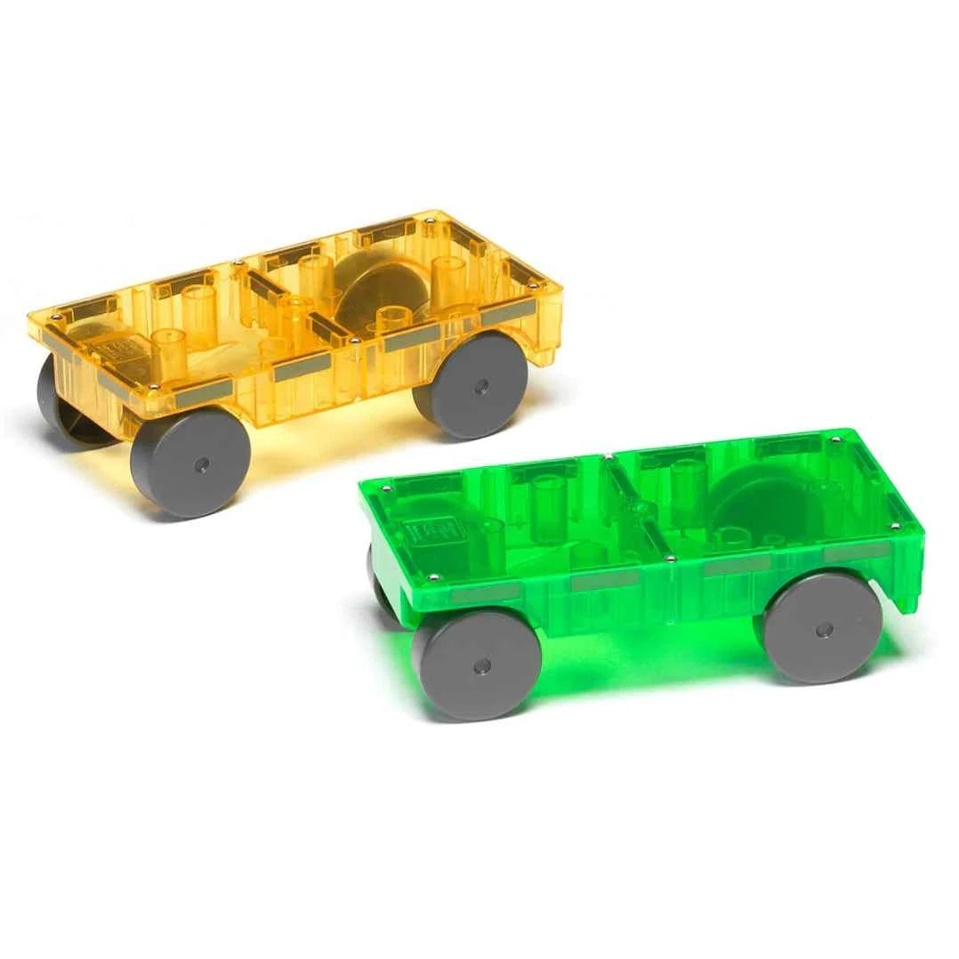 Magna-Tiles | Cars Green & Yellow 2-Piece Set