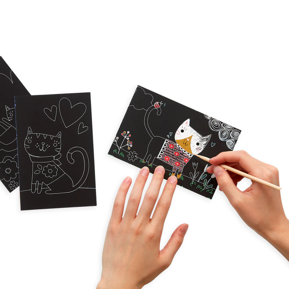 Ooly | Mini Kit Scratch & Scribble Schattige Katjes