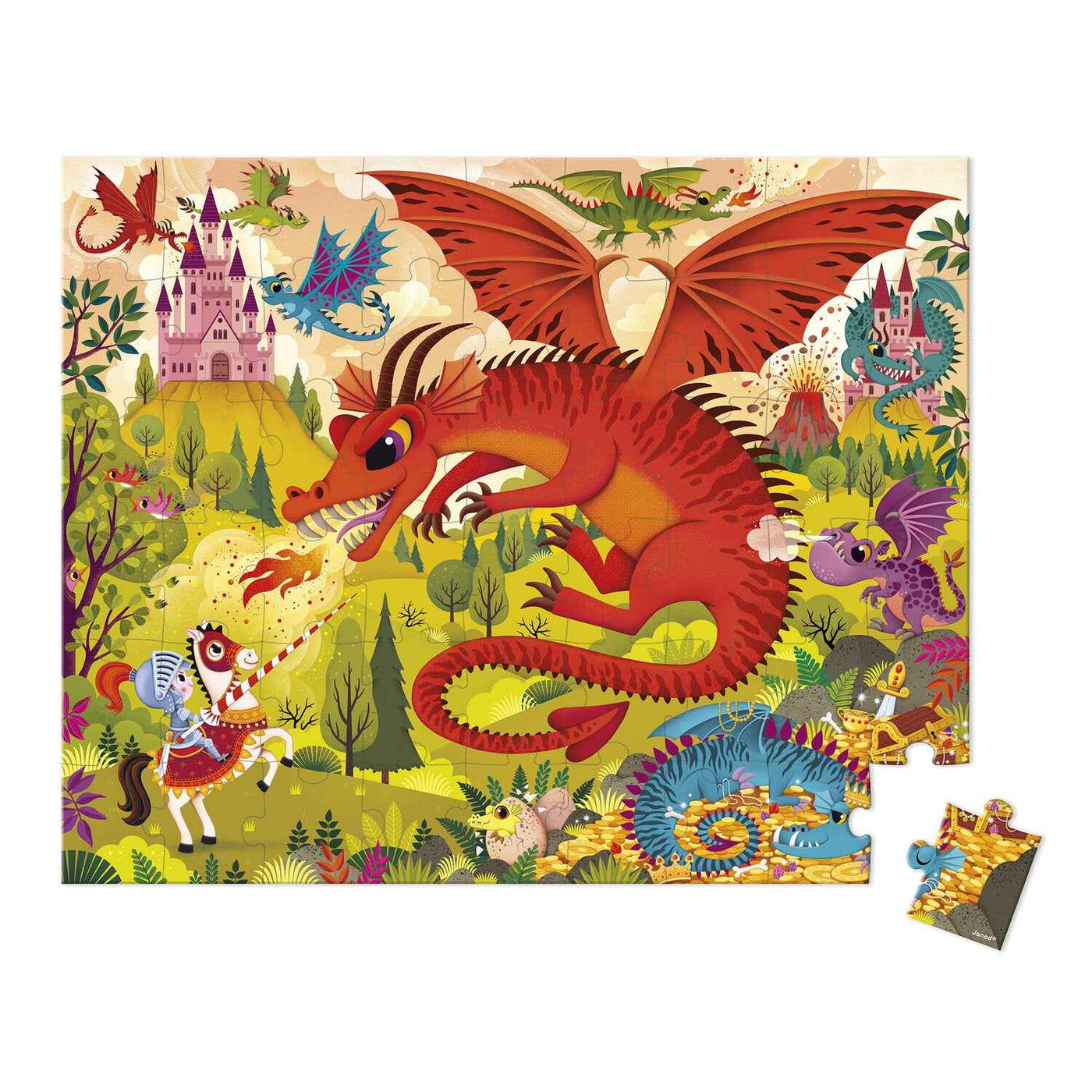 Janod | 54-Piece Kingdom of Dragons Puzzle