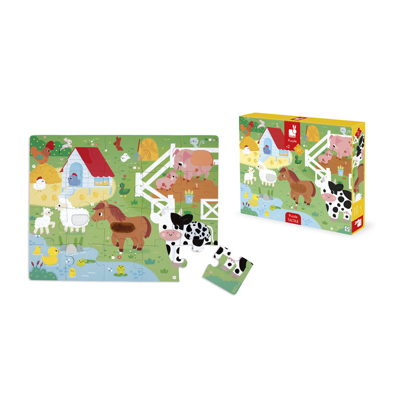 Janod | Touchscreen Puzzel  Boerderijdieren