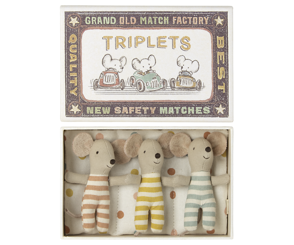 Maileg | Triplet Baby Mice in Little Matchbox