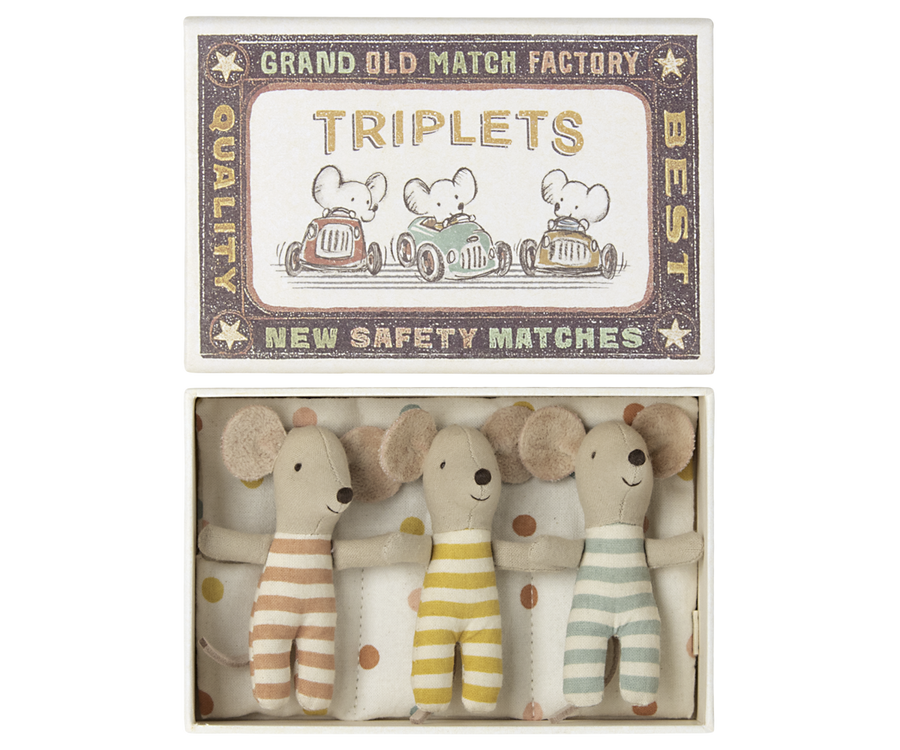 Maileg | Triplet Baby Mice in Little Matchbox