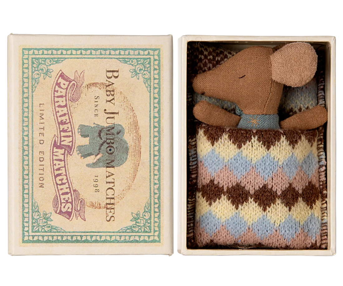 Maileg | Sleepy Wakey Babymuis In Luciferdoosje - Blue