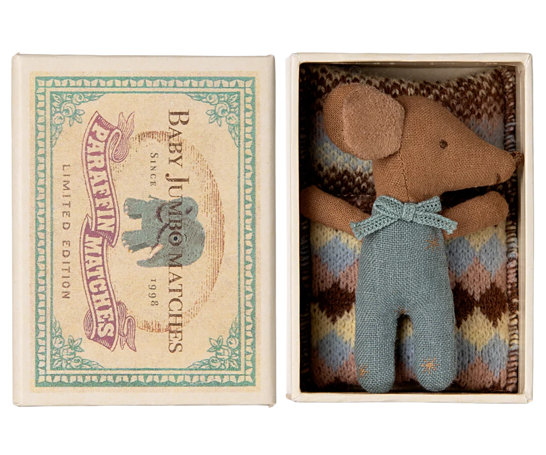 Maileg | Sleepy Wakey Babymuis In Luciferdoosje - Blue