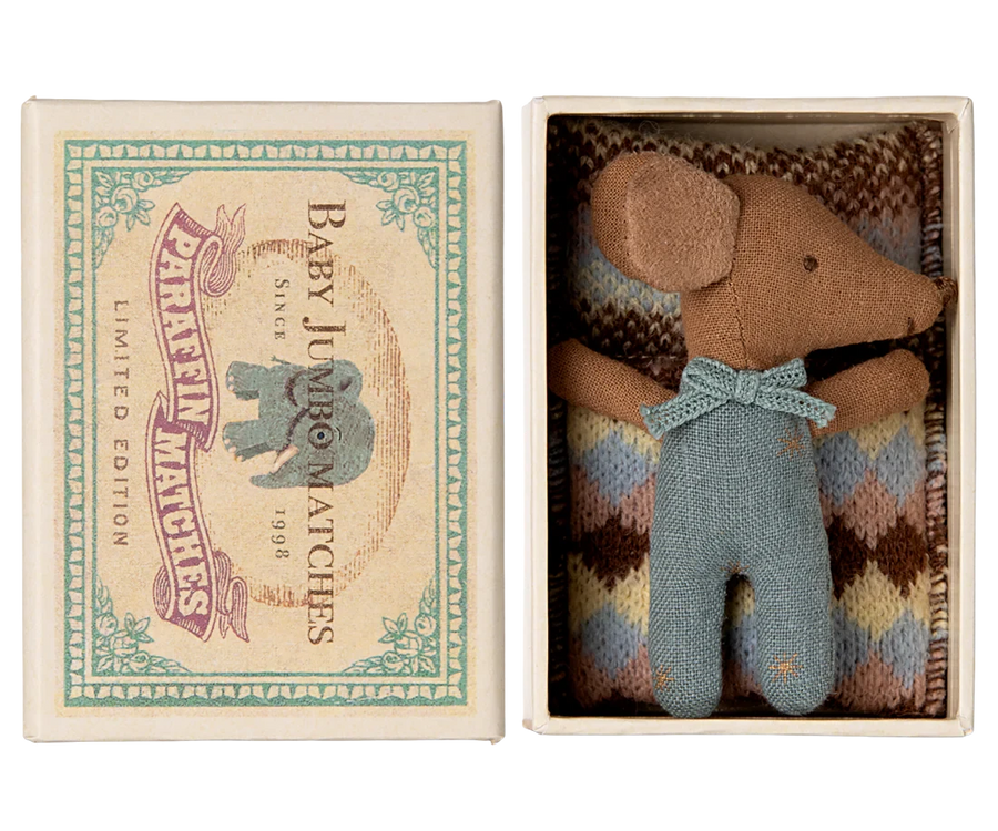 Maileg | Sleepy Wakey Babymuis In Luciferdoosje - Blue