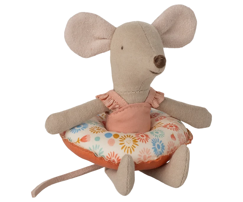 Maileg | Beach Mouse with Swim Ring, Little Sister - Flower