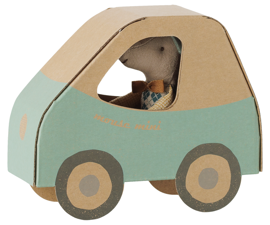 Maileg driver mouse little brother - poppen accessoires