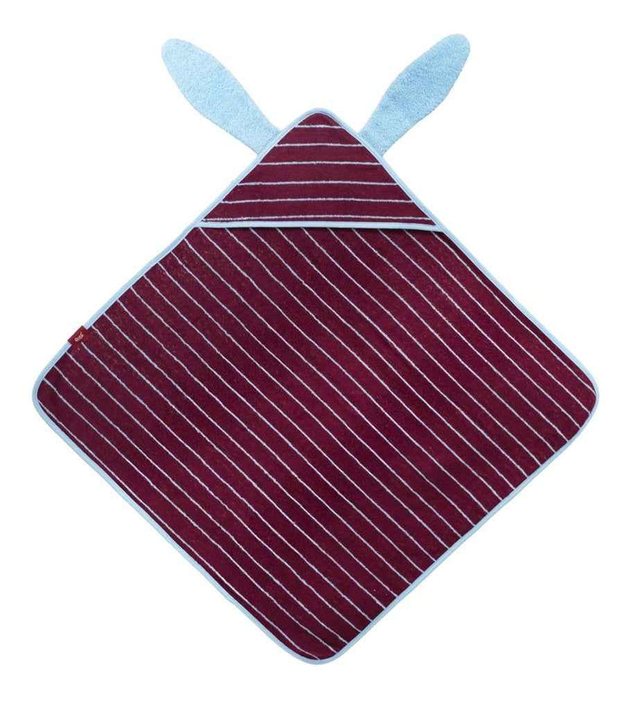 Quut | Cotton Bath Cape (75 x 75 cm) Bunny Burgundy