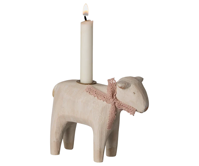 Maileg | Candle Holder, Lamb - Pink