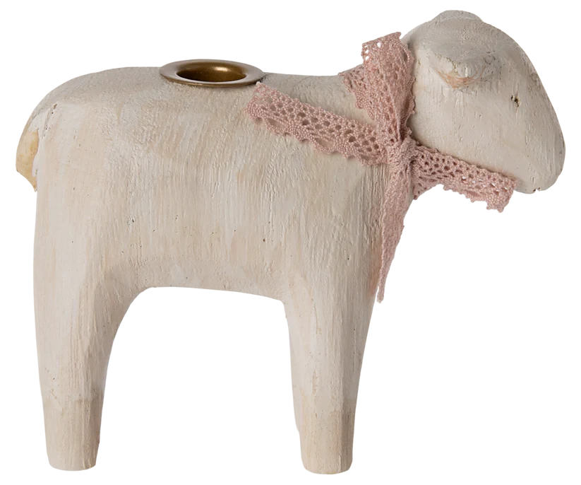 Maileg | Candle Holder, Lamb - Pink