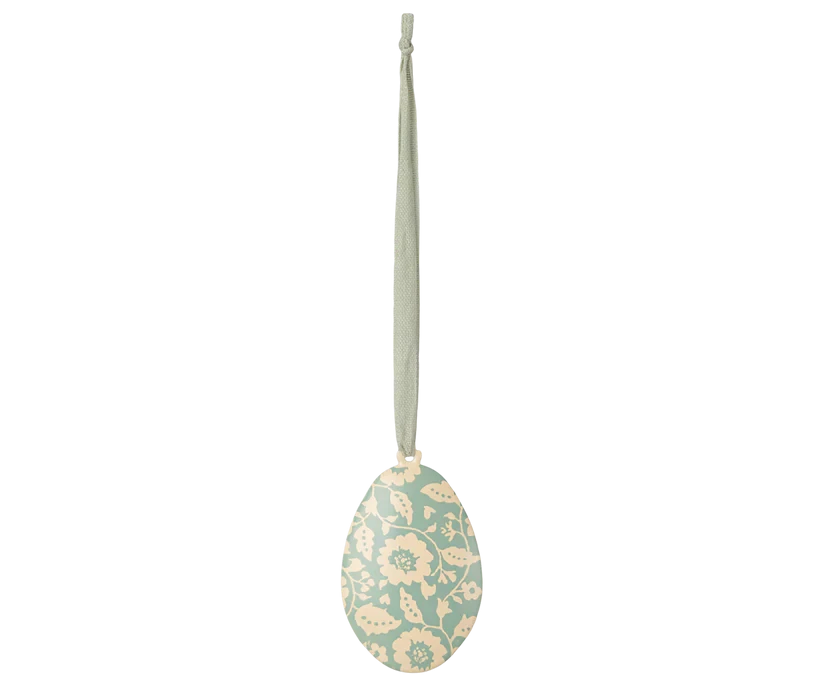 Maileg | Easter Egg Ornament, Flowers - Mint