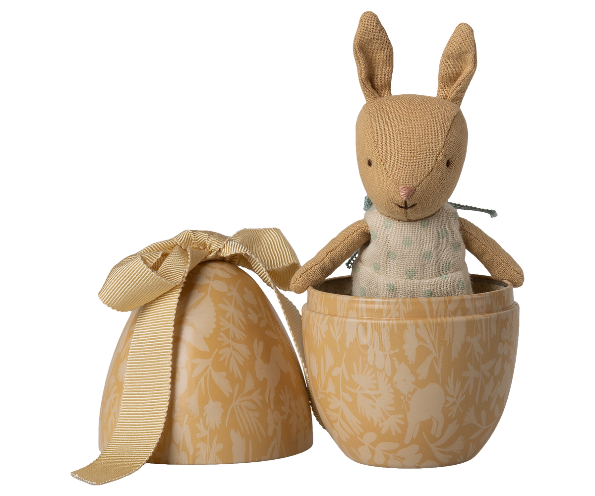 Maileg | Easter Egg with a Small Micro Rabbit, Cream-Colored