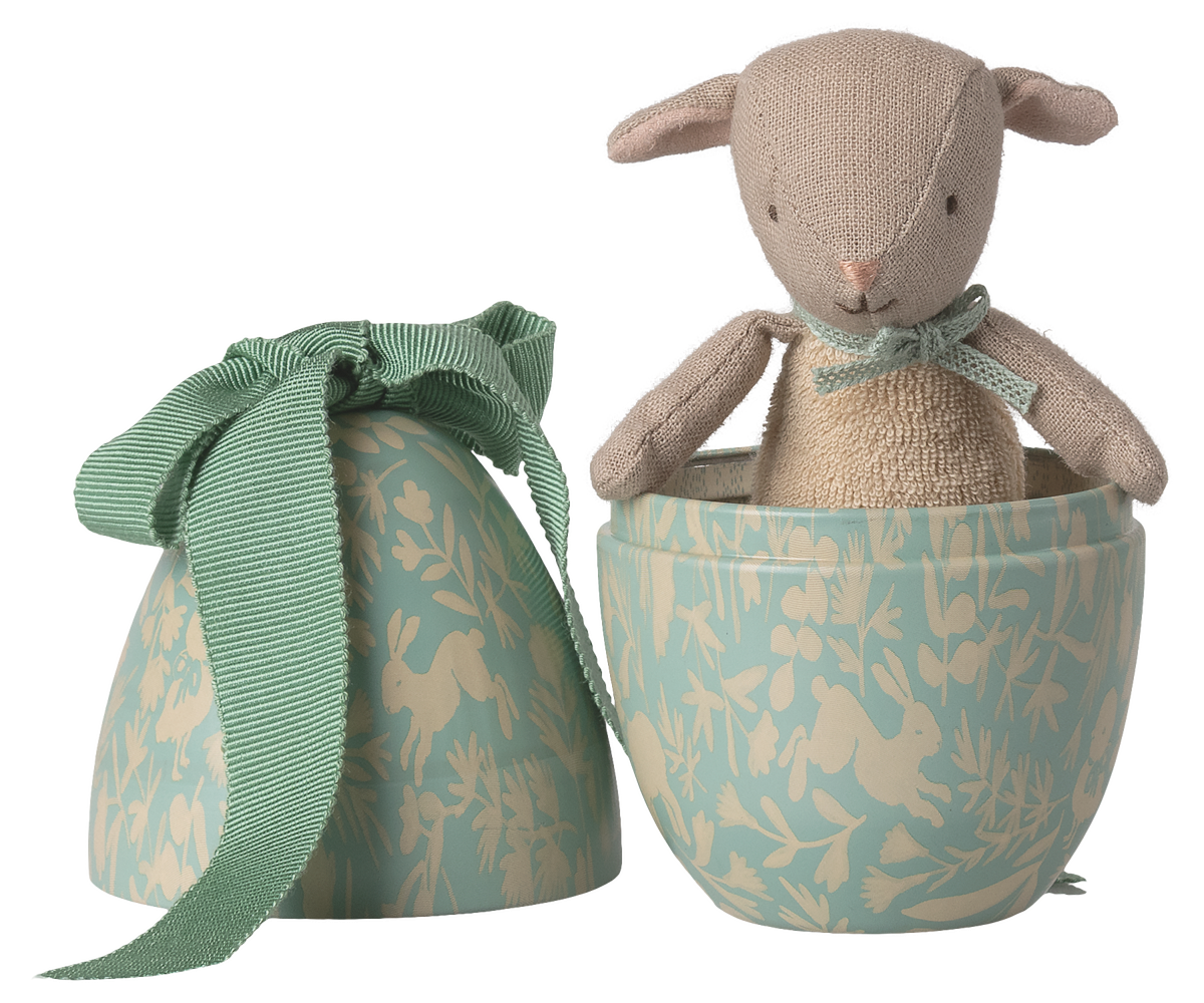 Maileg | Small Dusty Mint Easter Egg with Micro Lamb