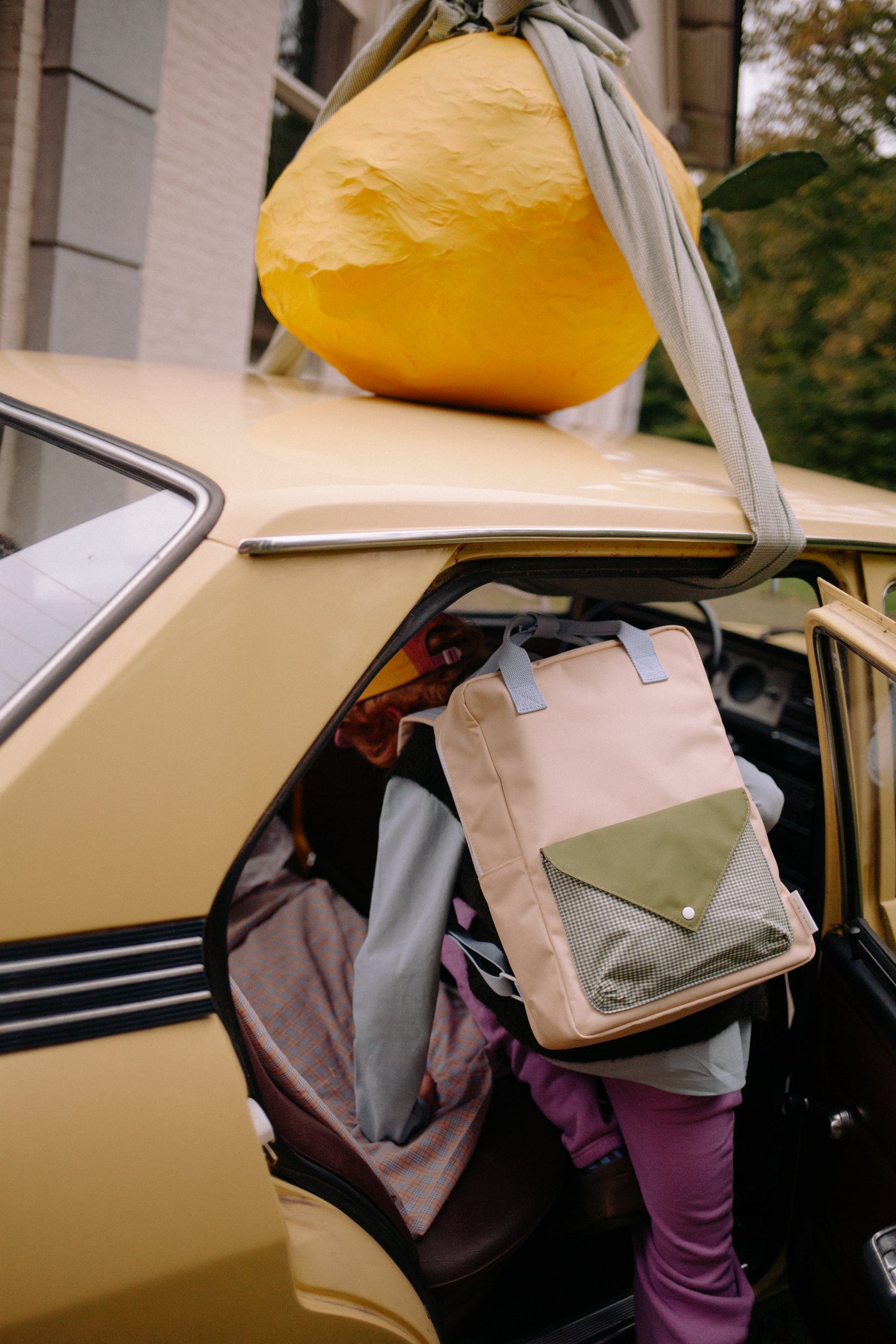 Sticky Lemon | backpack large lemon tree envelope twiggy beige