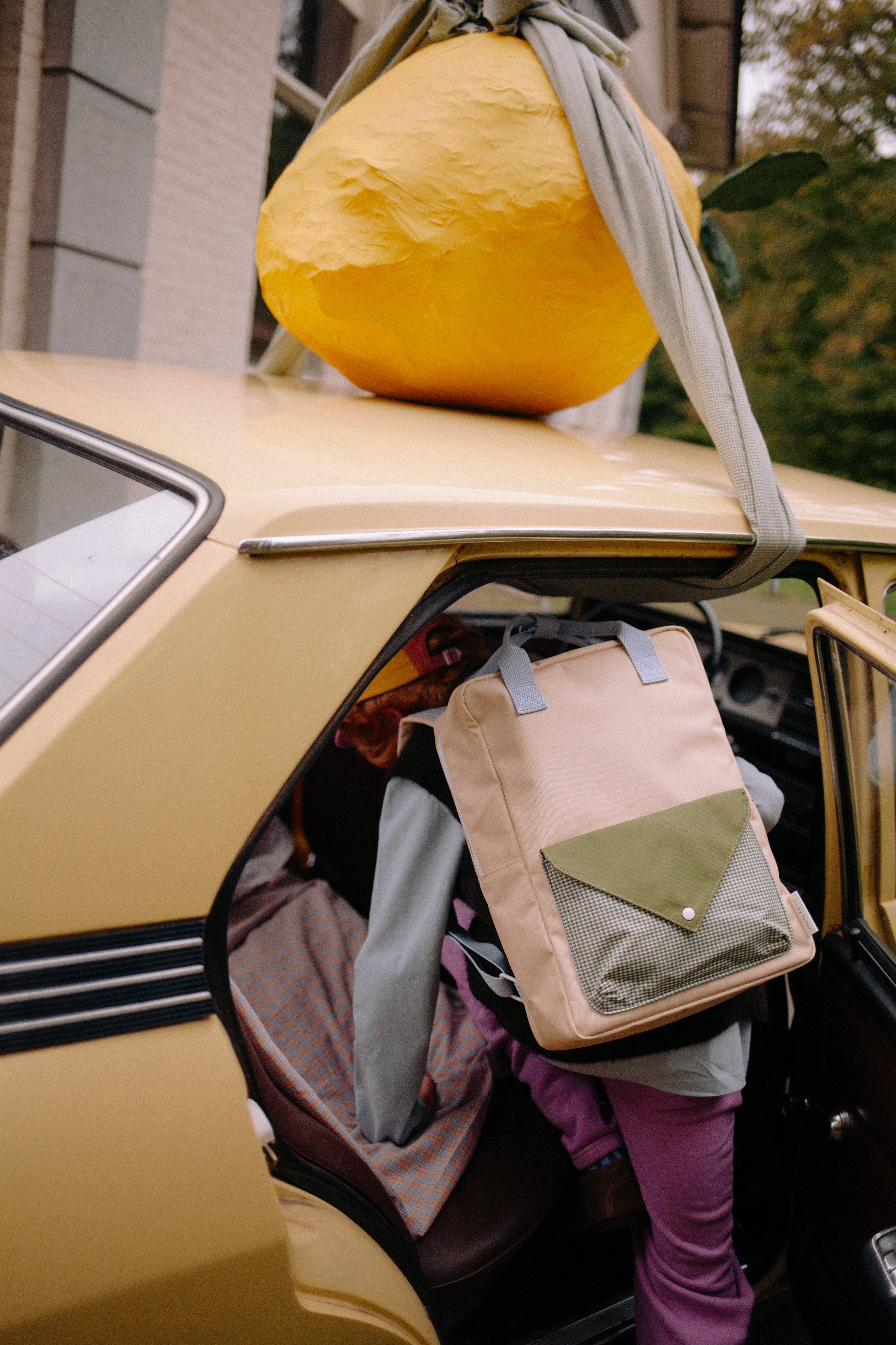 Sticky Lemon | backpack large lemon tree envelope twiggy beige
