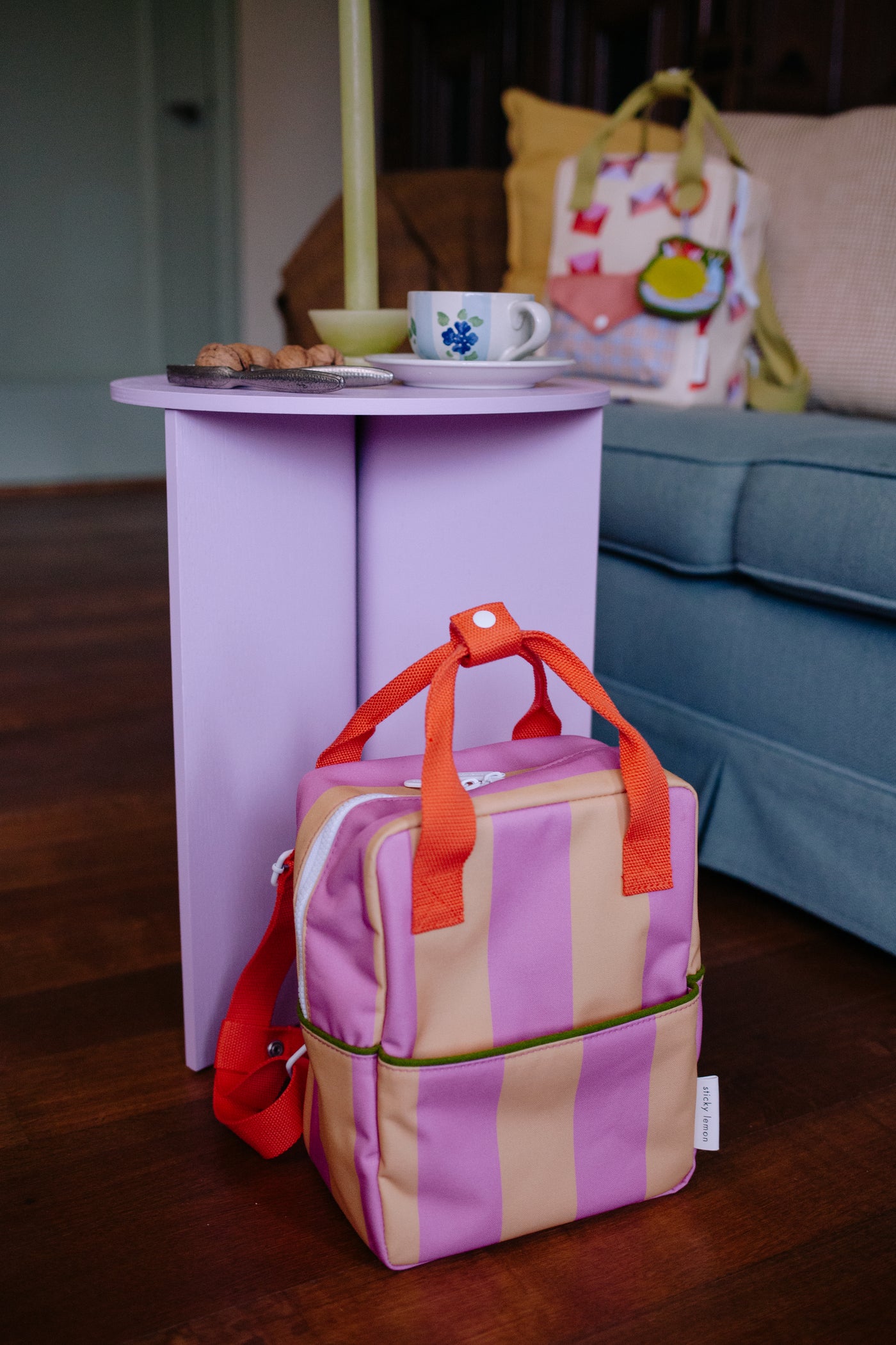 Sticky Lemon | backpack small stripes rosebay + apple grub