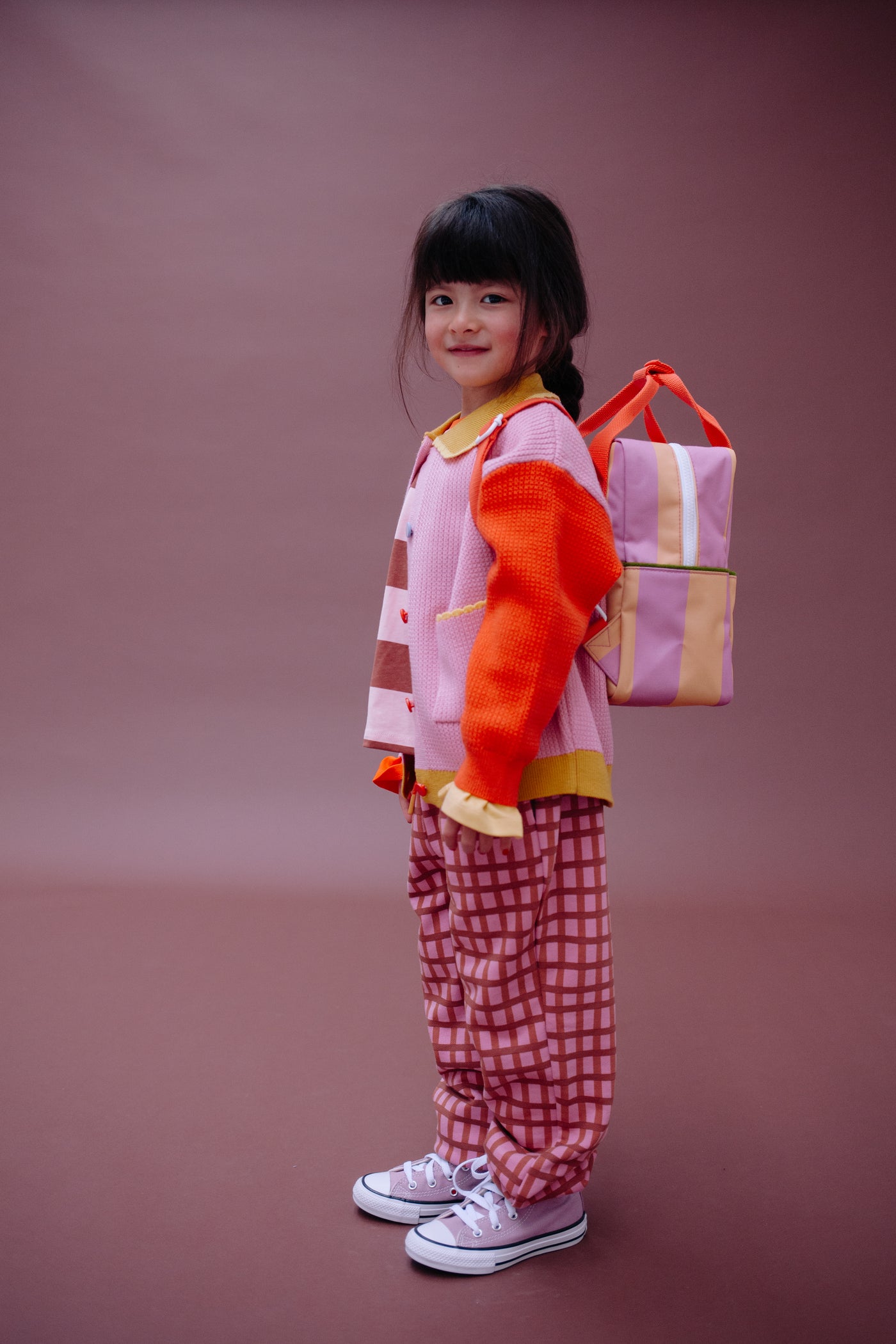 Sticky Lemon | backpack small stripes rosebay + apple grub