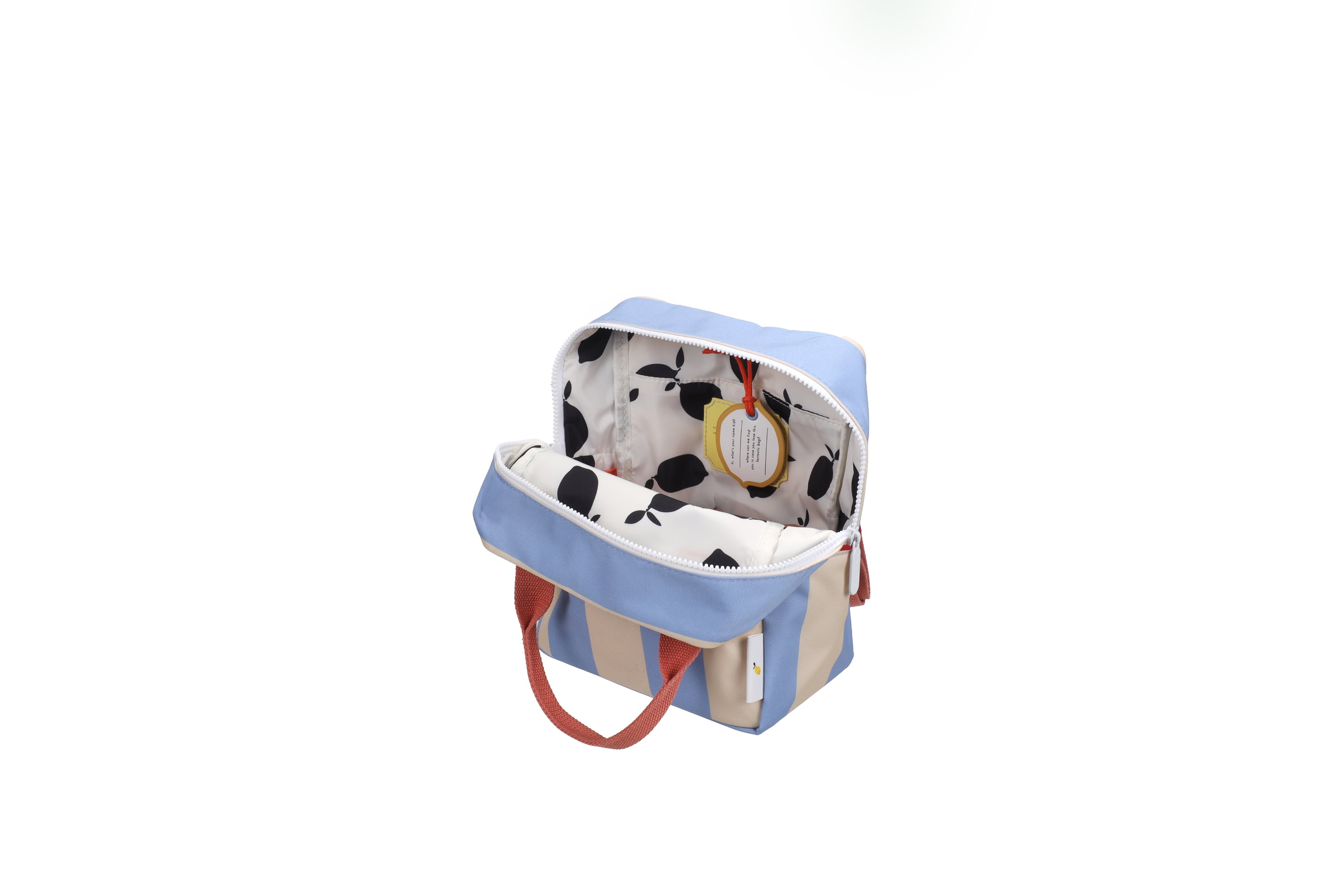 Sticky Lemon | backpack small lemon tree stripes cloud blue + twiggy beige