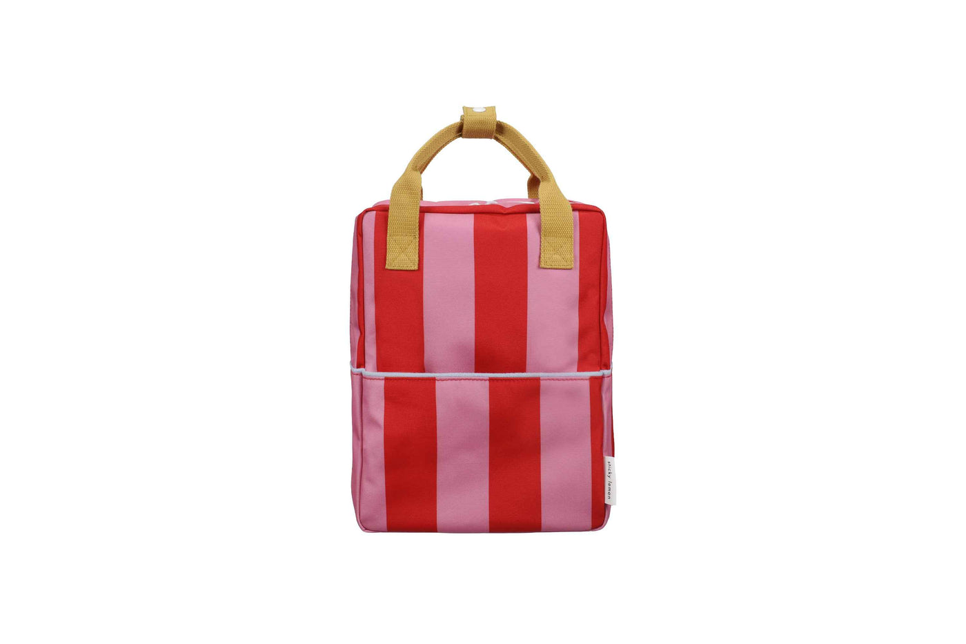 Sticky Lemon | backpack medium lemon tree stripes red apple + rosebay pink